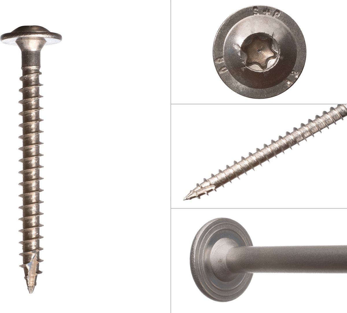 Wovar Tellerkopschroeven RVS A4 8.0 x 80 mm Torx 40 | Doos 100 Stuks