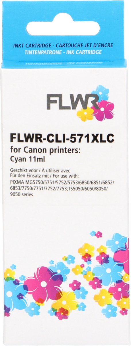 FLWR - Cartridges / Canon CLI-571XL / cyaan / Geschikt voor Canon