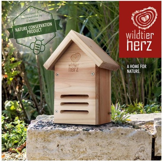 Wildtier Herz | Help De Natuur Nu - Insectenhotel - Groot Onbehandeld Insectenhotel Met Lokstof En Geschroefd Hout Voor Bijen Lieveheersbeestjes En Vlinders