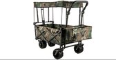 Bol.com Camo Kleur - Opvouwbare Bolderkar - Duw en Trekstang - Met Dak - Kinderenvervoer - 7 inch Banden aanbieding