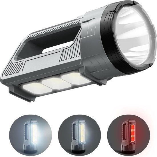 YBQZ Oplaadbare USB LED Zaklamp 6000 Lumen LED Handlicht Lantaarn met 6 Lichtmodi, Waterdichte Zaklamp voor Noodgevallen, Camping (Groen