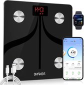 Bol.com Body Fat Weegschalen USB Oplaadbaar Bluetooth - Hoge Precisie Weegschaal met Smartphone App voor Lichaamssamenstelling M... aanbieding
