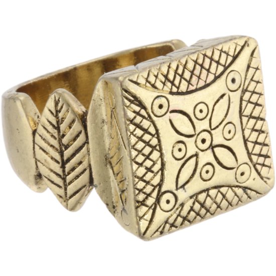 Behave - Ring - Bague dorée Vintage avec gravures ethniques - Style tribal - Unisexe - Sans nickel