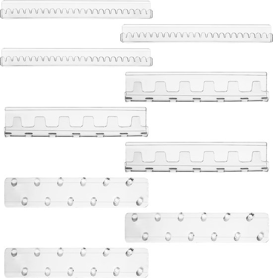 Lot De 9 Porte-Bijoux Muraux Transparents - Organisateur Colliers Et Bracelets Avec Adhésif