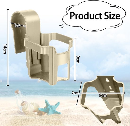 Lot De 4 Porte-Gobelets De Piscine Kaki - Accessoires Stables Pour Piscines Hors-Sol - Plastique Robuste