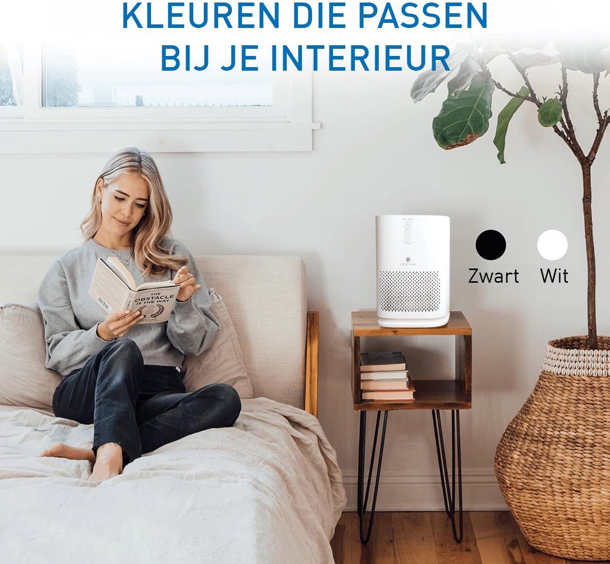 Medify Air MA-14 Luchtreiniger – 70 m³/u Air Purifier – HEPA H13 Filter – 3 standen + Slaapmodus – Tot 28 m² per uur – Tegen Hooikoorts, Huisstofmijt & Allergieën – Zwart — afbeelding 3