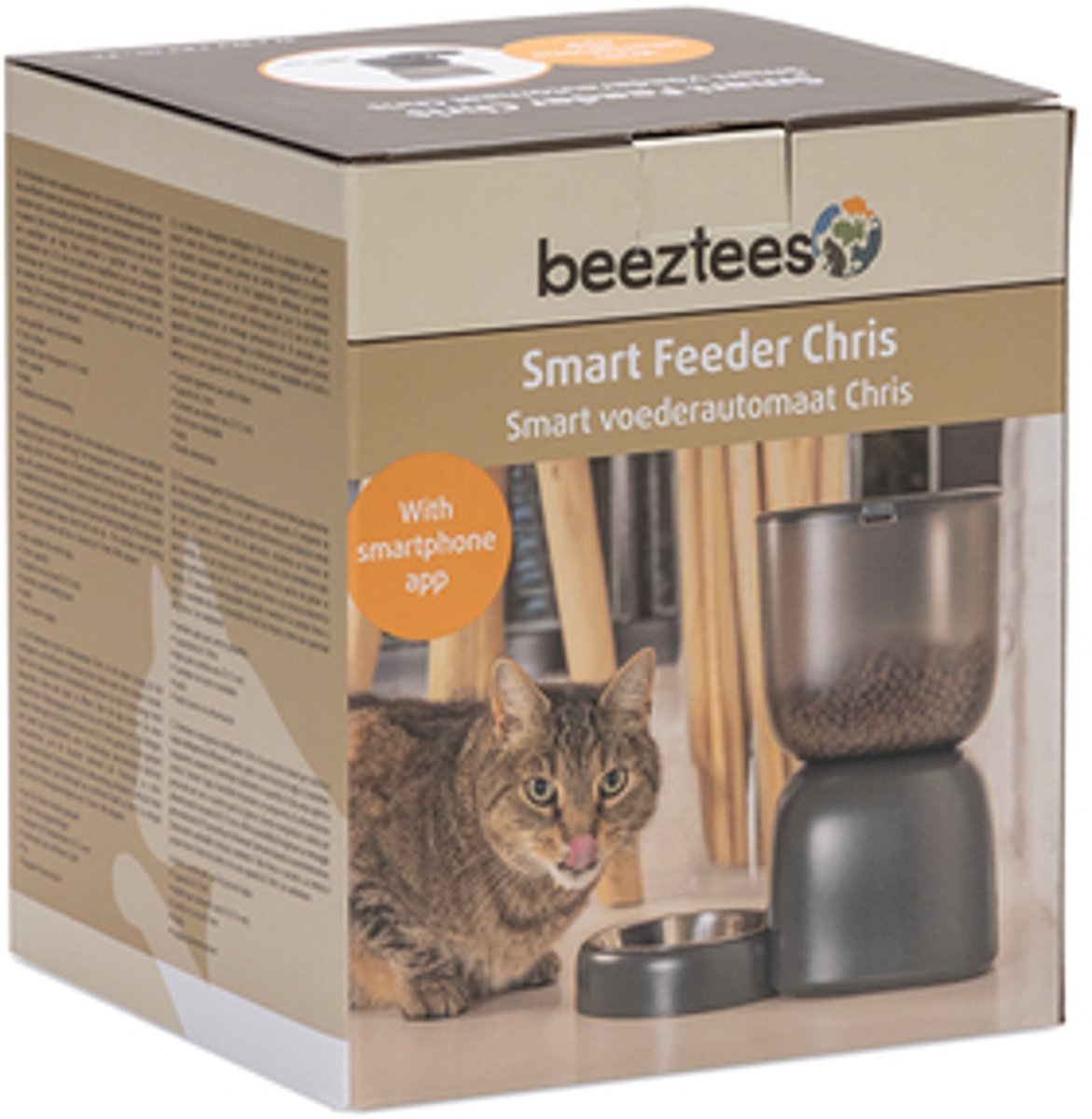 Beeztees Chris automatische Voerbak Kat - Smart - met app - voerautomaat kat - Antraciet - 3 liter thumbnail 7
