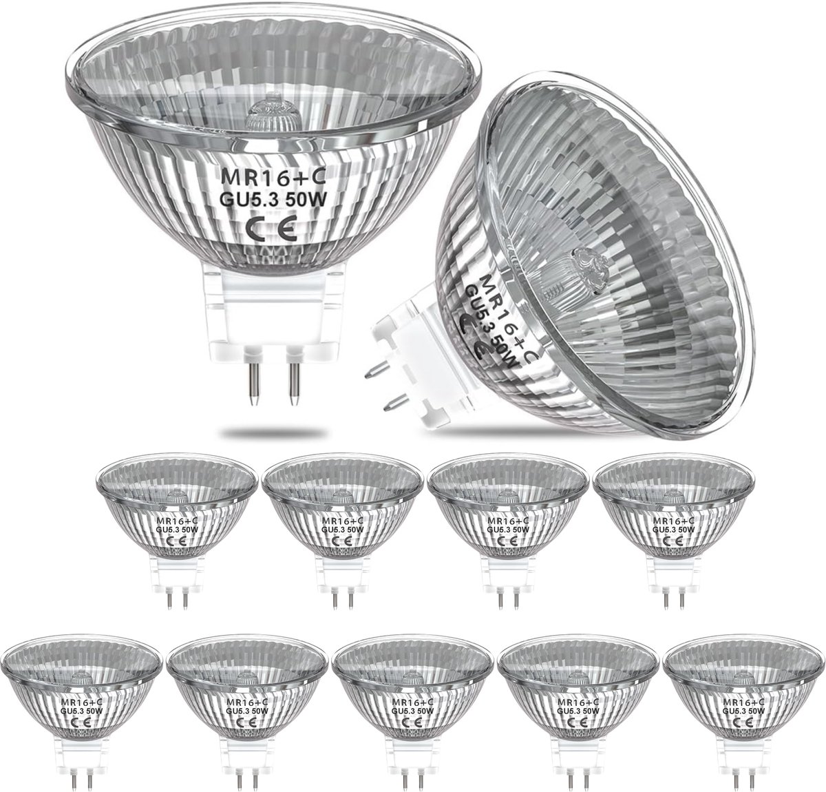 GU5.3 Halogeenspots 35W - 12V - MR16 - Dimbaar warm wit licht - 10 lampjes