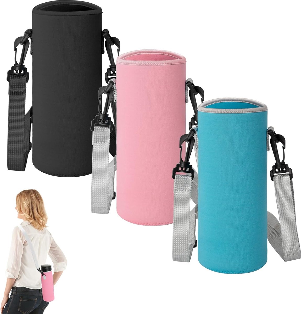 Drievoudige Waterfles Draagtas met Verstelbare Schouderriem voor Outdoor Activiteiten
