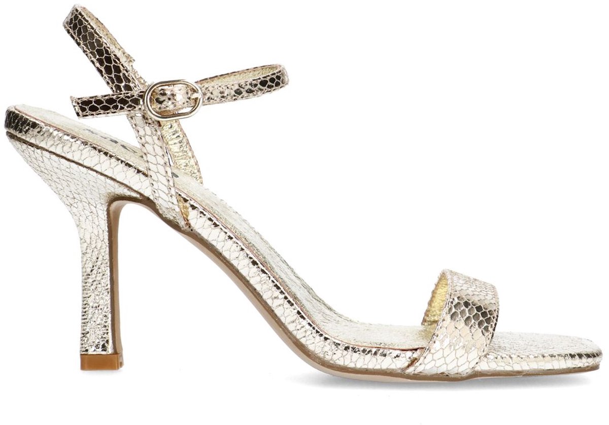Sacha - Dames - Gouden sandalen met hak - Maat 41