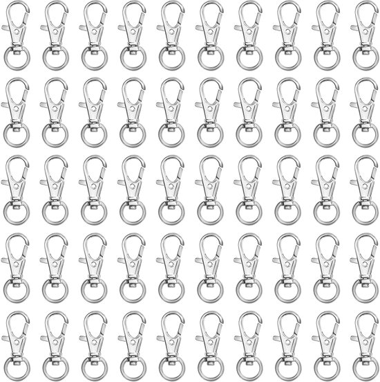 Foto: Belle vous zilver metalen mini swivel kreeft klemmen 50 pak 33 mm in lengte premium lanyard klem haken haken voor ringen ritsen hobby klemmen sieraden kettingen en keychains