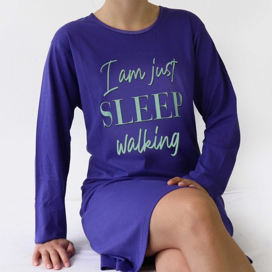 Chemise de nuit pour femme Temptation - Bigshirt - Manches longues - Violet. - Taille S