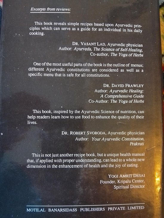 Dit boek onthult eenvoudige recepten op basis van Ayurvedische principes die als gids kunnen dienen voor een individu in zijn dagelijks leven.