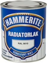 Hammerite - Radiatorlak Hoogglans - RAL 9010 - 750 ML