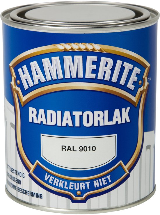 Hammerite - Radiatorlak Hoogglans - RAL 9010 - 750 ML