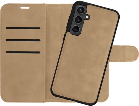 Étui Bookcase hoesje Just in Case pour Samsung Galaxy A56/Galaxy A36 - Marron uni - Similicuir - Design magnétique amovible 2 en 1