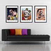 Freddie Mercury posters 3 stuks (50x70cm)