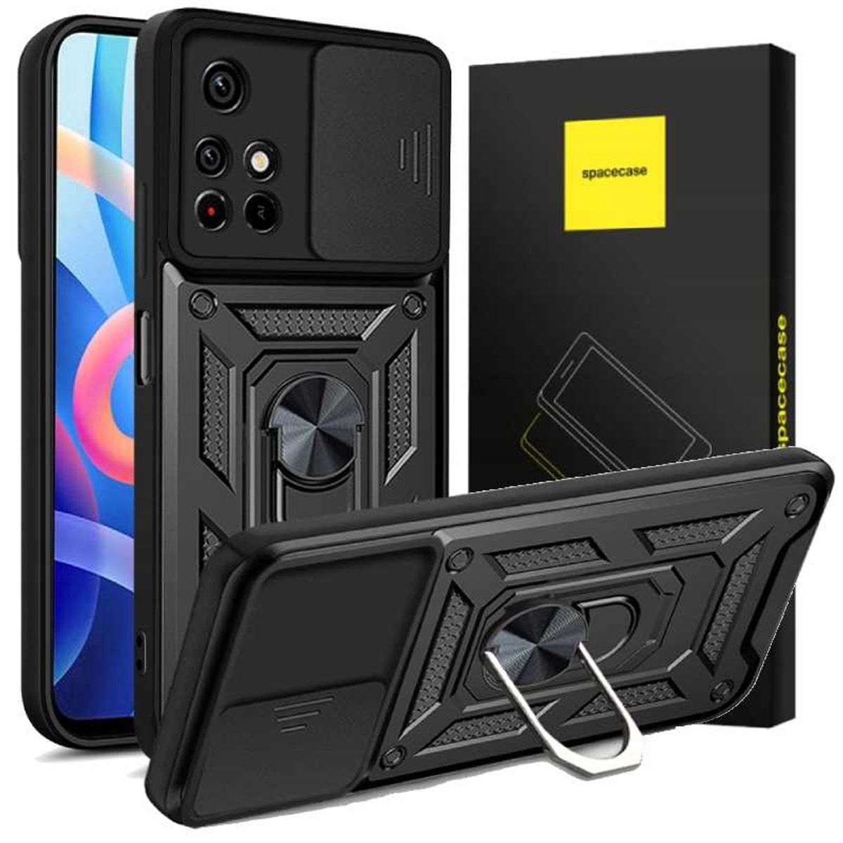 Spacecase Case Cover Voor Poco M4 Pro 5G Zwarte Bescherming