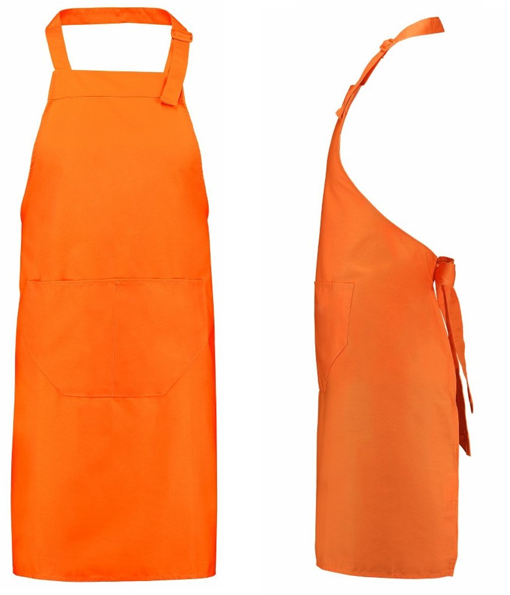 Benza Schort Keukenschort - Oranje - 75 x 85 cm - 10 stuks