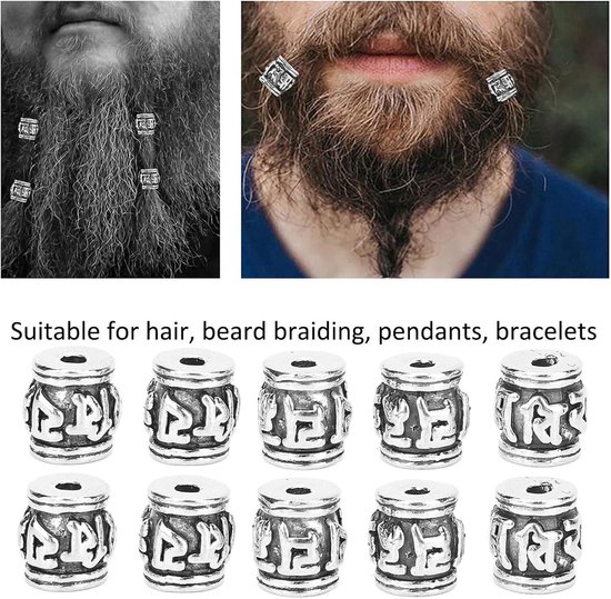 5 stuks lentehaarkralen, metalen retro stijl baard-dreadlocks 5 stuks lentehaarkralen, metalen retro stijl baard-dreadlocks