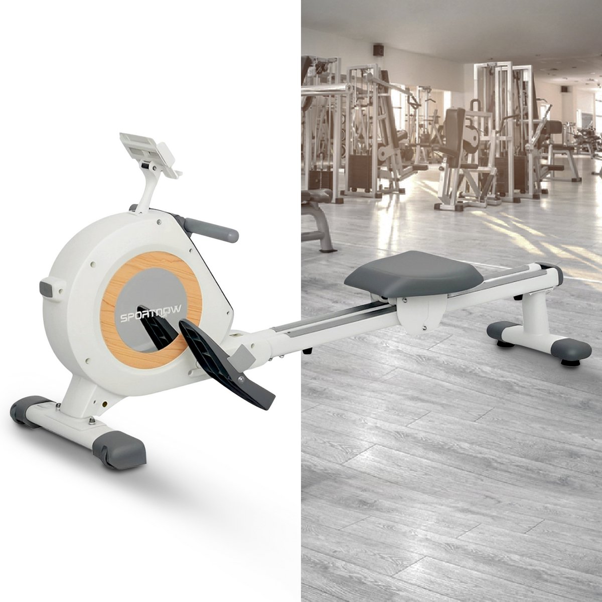 Roeitrainers Roeitrainer Inklapbaar 150kg 16 Weerstand Grijs - Roeitrainers - €233,95