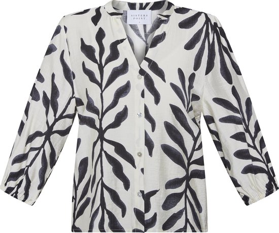 SISTERS POINT Viaba-sh2 - Chemisier femme - Crème/Noir - Taille S