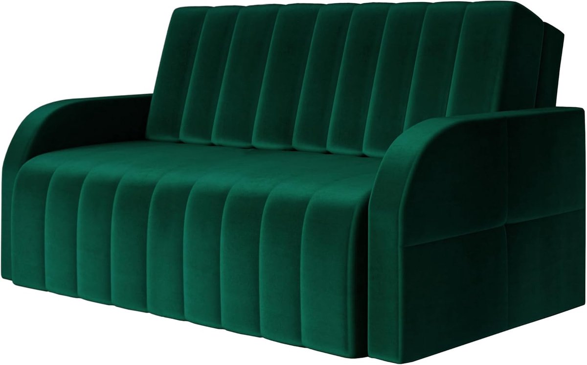 AJE Meubles B.V. Montana 120 - Slaapbank - Slim en Stijlvol - 141 x 104 x 90 cm - Transformeerbaar - Modern Baknje - Donkergroen (Kronos 19)