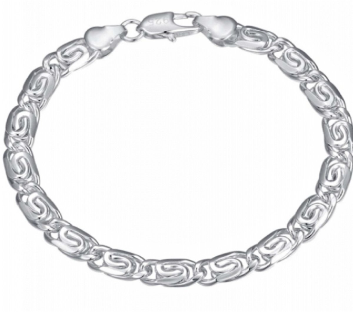 kolk armband -20.5 cm -Zilverplating - Charme Bijoux