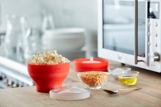 Lékué Mini Magnetron Popcorn Maker - Set van 2 - Red — afbeelding 4