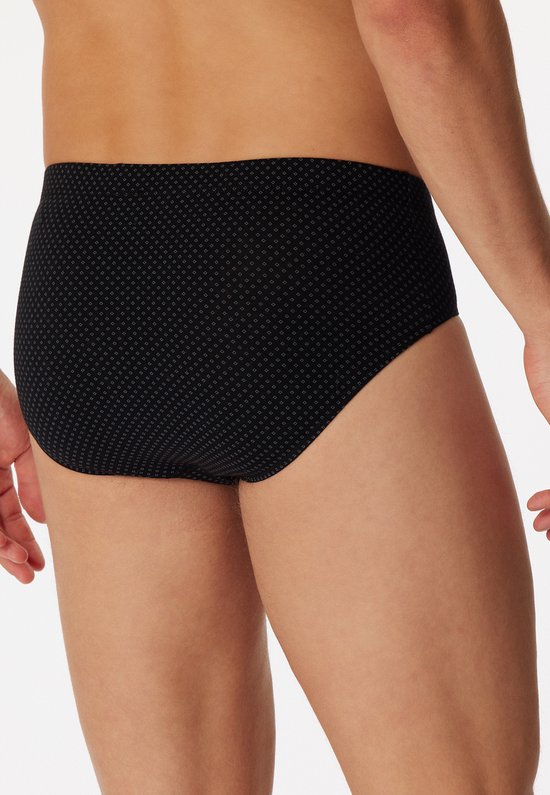 SCHIESSER Cotton Casuals slips (1 paquet) - mini slips pour hommes noirs avec motif - Taille : S