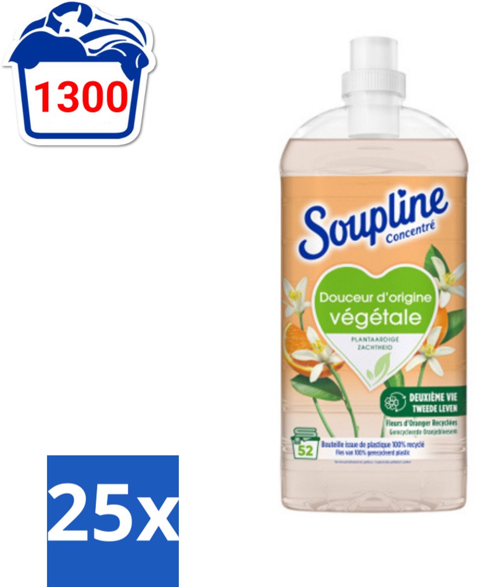 Soupline - Wasverzachter - Oranjebloesem - 52 Wasbeurten - 1.3L - Bulkverpakking - 25 stuks