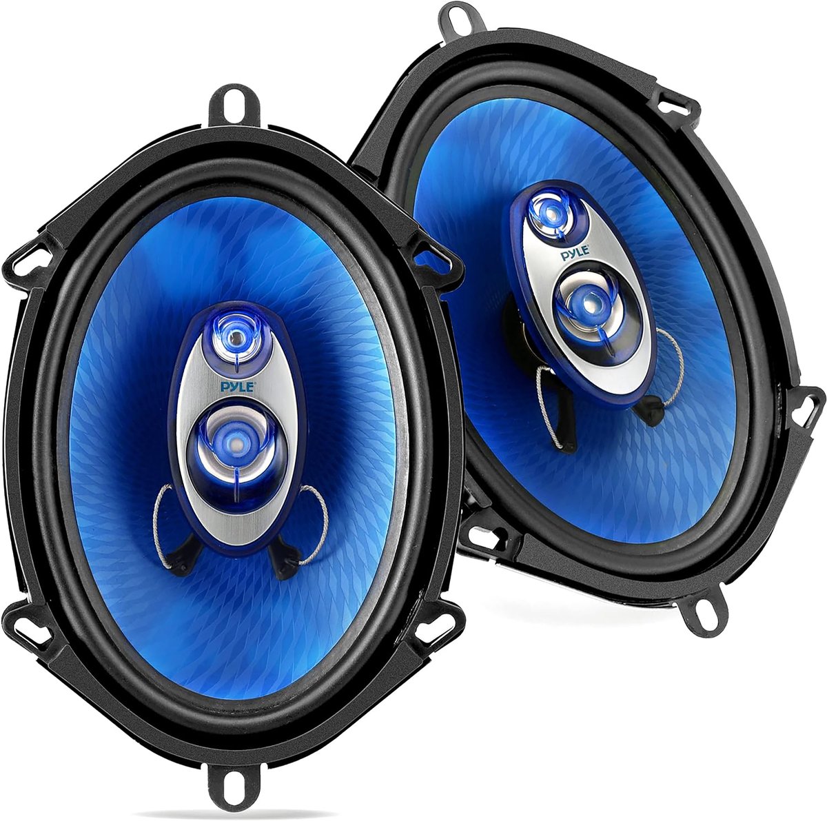 Pyle Auto Luidsprekerset - 3-Weg Auto Speaker - 300 Watt - 80-20 kHz Frequentierespons-Blauw