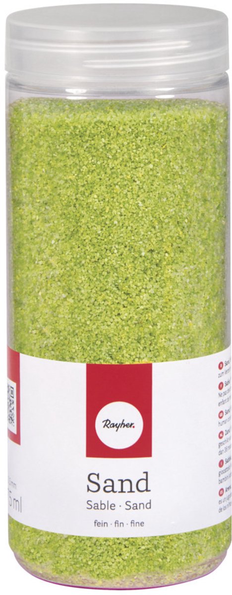 Rayher hobby Fijn decoratie zand korrels - groen - 475 ml - zandkorrels - knutselmateriaal - 0.1 tot 0.5 mm