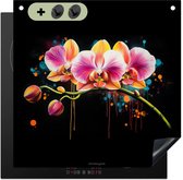 KitchenYeah® Protection plaque induction 60x55 cm - Orchidée - Graffiti - Coloré - Fleurs - Protege plaque de cuisson - Couvre plaque induction - Protecteur d'induction - Cuisine