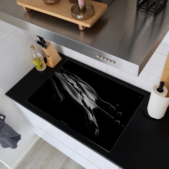 KitchenYeah® Protection plaque induction 75x52 cm - Noir - Splash - Eau - Protege plaque de cuisson - Couvre plaque induction - Protecteur d'induction - Cuisine