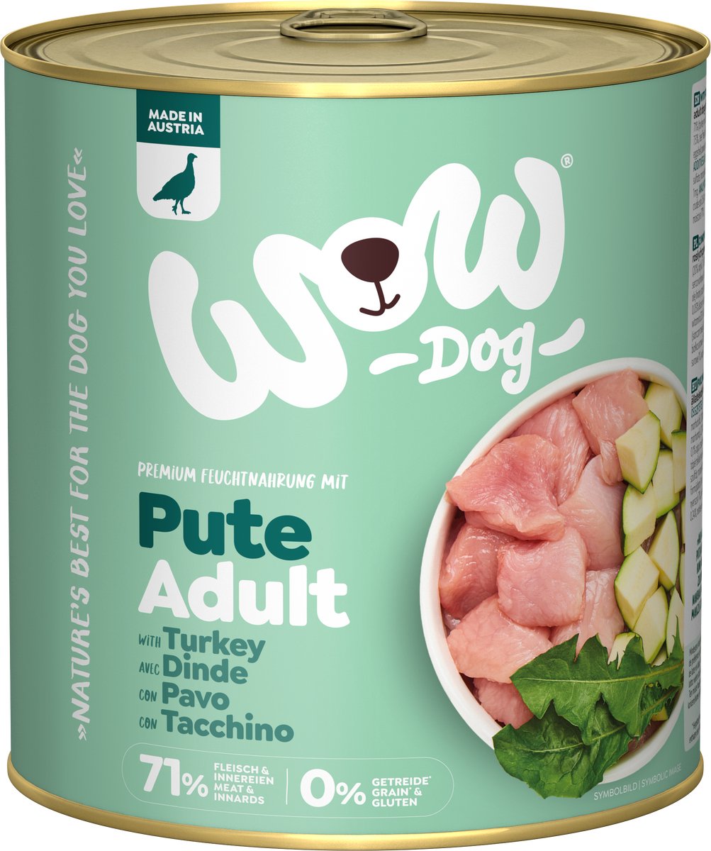 Wow WOW! Adult hondenvoer - blik - kalkoen - 6 x 800 g
