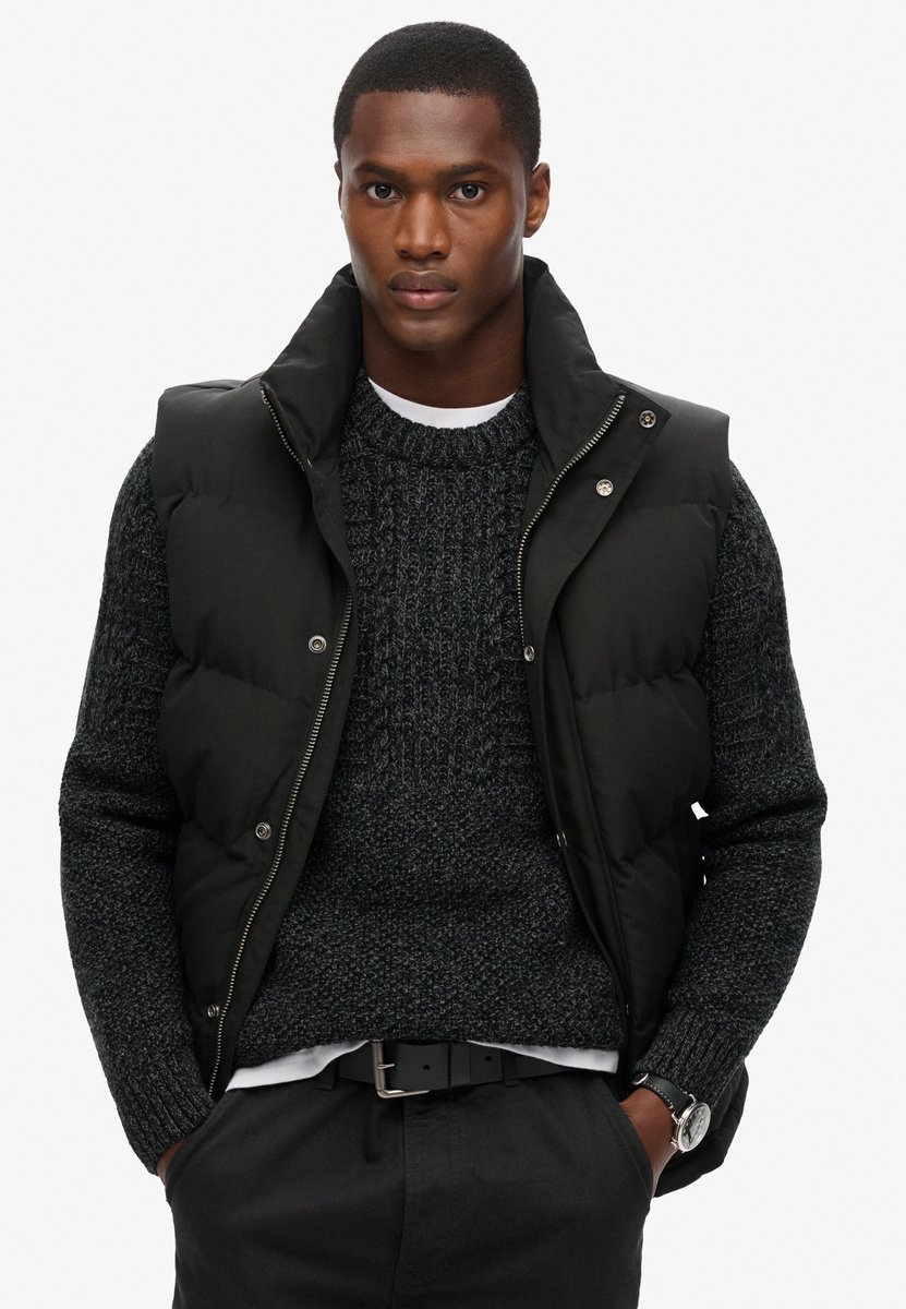 Superdry Non-Hooded Everest Bodywarmer Heren Zwart