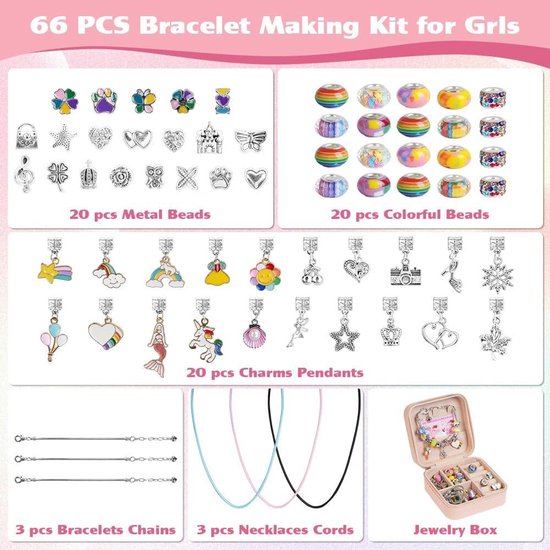 Set voor het maken van bedelarmbanden voor meisjes