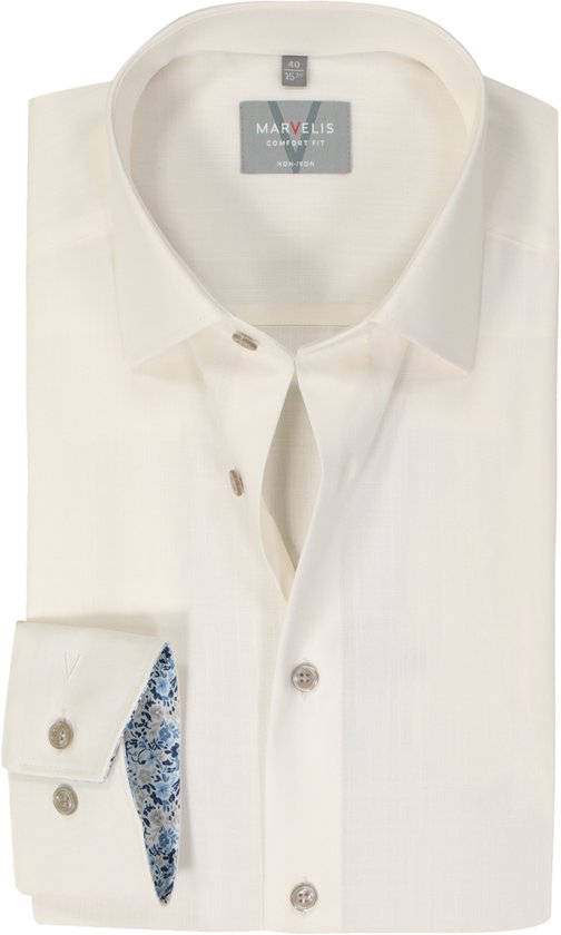 Chemise confort MARVELIS popeline blanc cassé Sans repassage