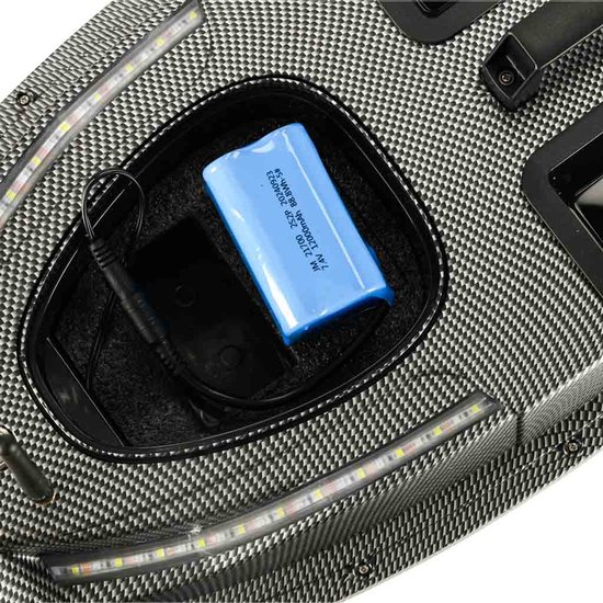 MOZY® - Voerboot - Zwart - tot 1,5 kg - met 2 Aascontainers - Bestuurbaar - 500 meter bereik - met Verlichting - GPS Functie - 12 000 mAh - Visvoer Boot - Karper Vissen - Karpervissen - Visaasboot van Merkloos — afbeelding 4