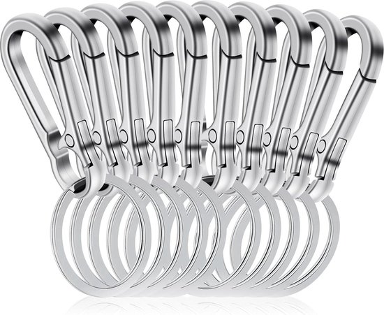 Flintronic Karabijnhaken, 10 stuks, met schroefsluiting, kleine