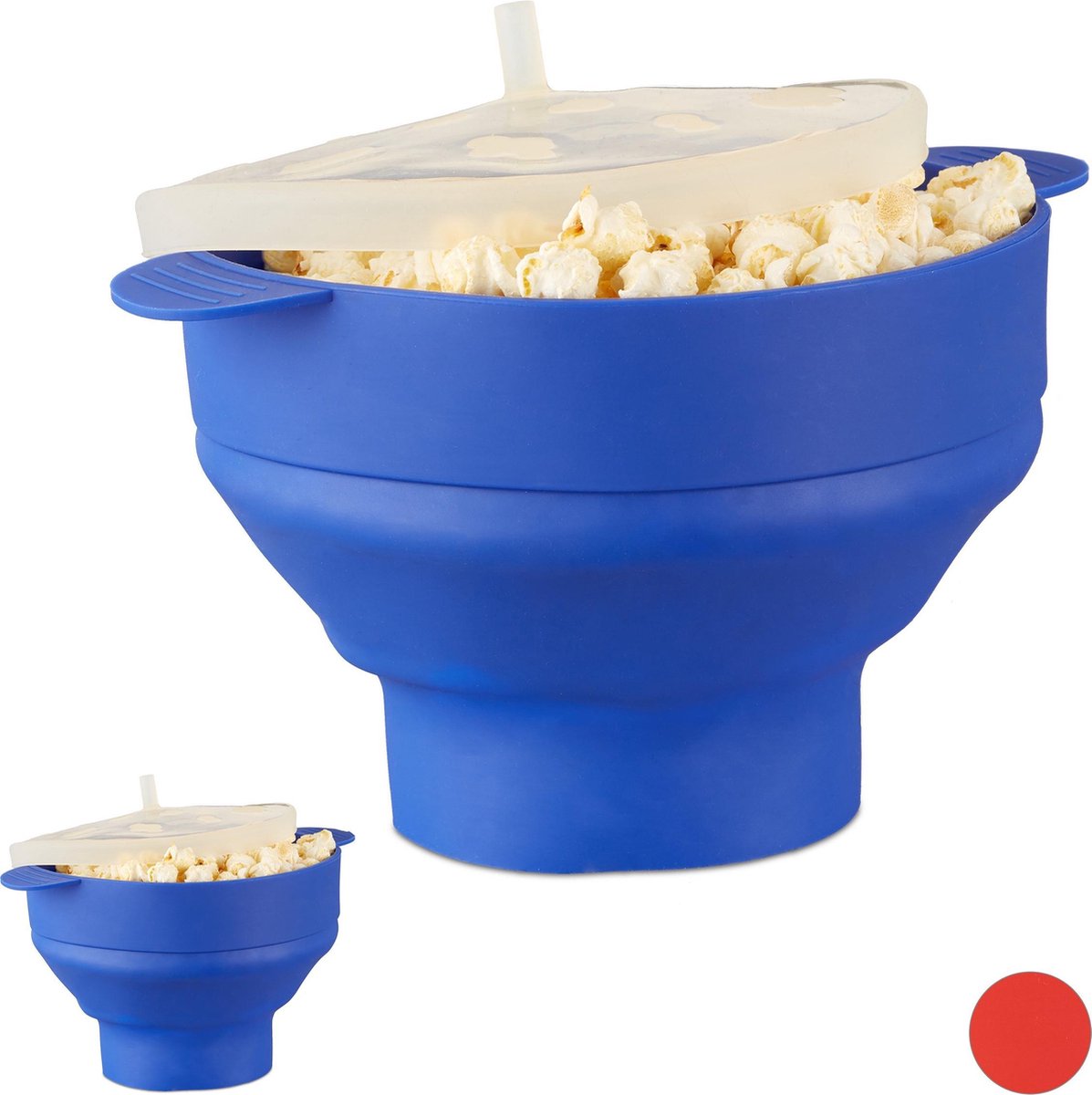 Relaxdays 2x popcorn maker silicone - magnetron - popcorn popper - opvouwbaar - BPA-vrij