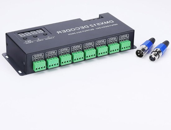RGB DMX Decoder 24 Kanaals Met Digitaal Display DC 5V 24V 3A CH 8 ...