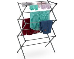 droogrek inklapbaar - tot 25 kg - 105x73x37 cm - staand - zilver