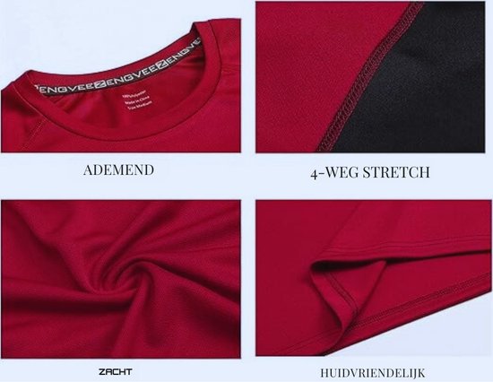 Heren Pack van 3 T-shirts Lichtgewicht Sneldrogend Zacht Vochtafvoerend