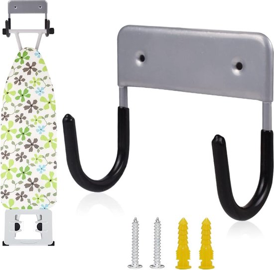 Strijkplank Caddy Wandhouder Strijkplank Opberghouder – Over De Deur Of Wandmontage, Voor Strijkijzer En Strijkplank (Zwart/Wit) Strijkplank Hanger Over De Deur