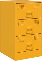 vidaXL - Table de chevet - 34,5x39x62 - cm - acier - jaune moutarde