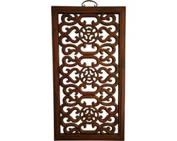 Fine Asianliving Antiek Chinees Wand Paneel Hout Handgesneden B39xD3xH74cm
