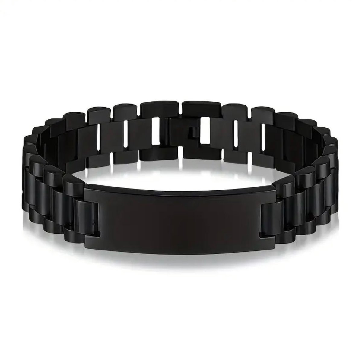 Mpariz - Dames en Herenarmband - Titanium - RVS - Zwart