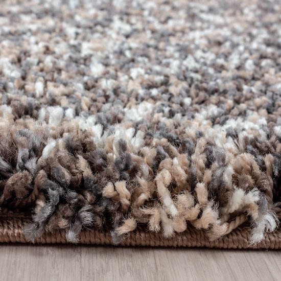 Hoogpolig Vloerkleed | Tapijt | Shaggy | Enjoy | Taupe | 160x230 cm